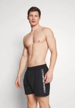 EA7 Emporio Armani SEA WORLD LOGO - Badeshorts - Nero/silver