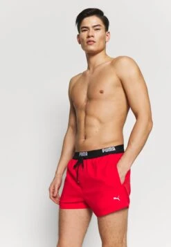 Puma SWIM MEN LOGO LENGTH - Badeshorts - Red -Badebekleidungsgeschäft 1b2d43af546d40b6a656a5df6e5463dc