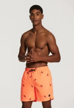 Shiwi LOBSTER EMBROIDERY - Badeshorts - Neon Orange