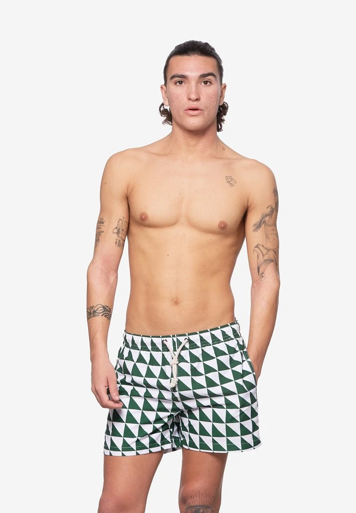 CAPRERA - Badeshorts - Verde E Bianco 3 CAPRERA - Badeshorts - Verde E Bianco