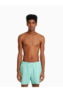 BERSHKA BASIC - Badeshorts - Light Blue