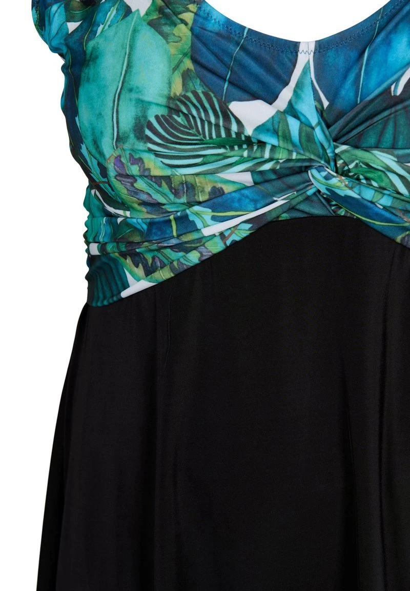 Zizzi WITH LOOSE - Badeanzug - Black Blue Leaf 8 Zizzi WITH LOOSE - Badeanzug - Black Blue Leaf – Bild 6