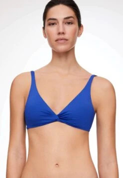 Oysho DRAPED HALTER - Bikini-Top - Blue
